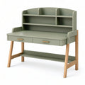 Bureau secrétaire 120 x 60 x 150 cm en bois vert sauge avec rangement style scandinave