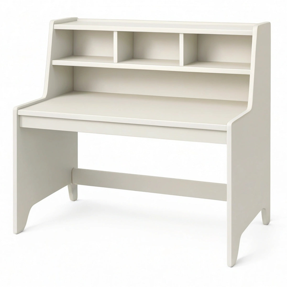 Bureau avec étagères 100 x 55 x 105 cm en panneaux de bois blanc style moderne fonction rangement