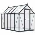 Serre de jardin 244 x 192 x 202 cm aluminium noir polycarbonate toit à pignon