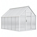 Serre de jardin 190 x 190 x 195 cm en aluminium et polycarbonate translucide - toit incliné
