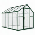 Serre de jardin 240 x 190 x 195 cm en aluminium vert avec panneaux transparents porte battante