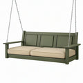Canapé suspendu 3 places 180 cm en bois vert avec chaînes style classique