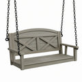 Balancelle de jardin 127 x 65 x 60 cm en bois gris avec chaînes style rustique