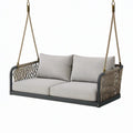 Balancelle suspendue 2 places 160 x 80 x 180 cm en métal et corde gris style bohème