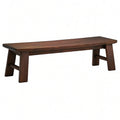 Banc 180 x 40 x 45 cm en bois brun foncé style rustique