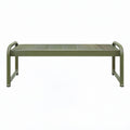 Banc de jardin 120 x 40 x 45 cm en métal vert kaki avec accoudoirs style industriel