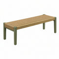 Banc 120 x 40 x 45 cm en fibres tressées naturel et métal vert olive style contemporain