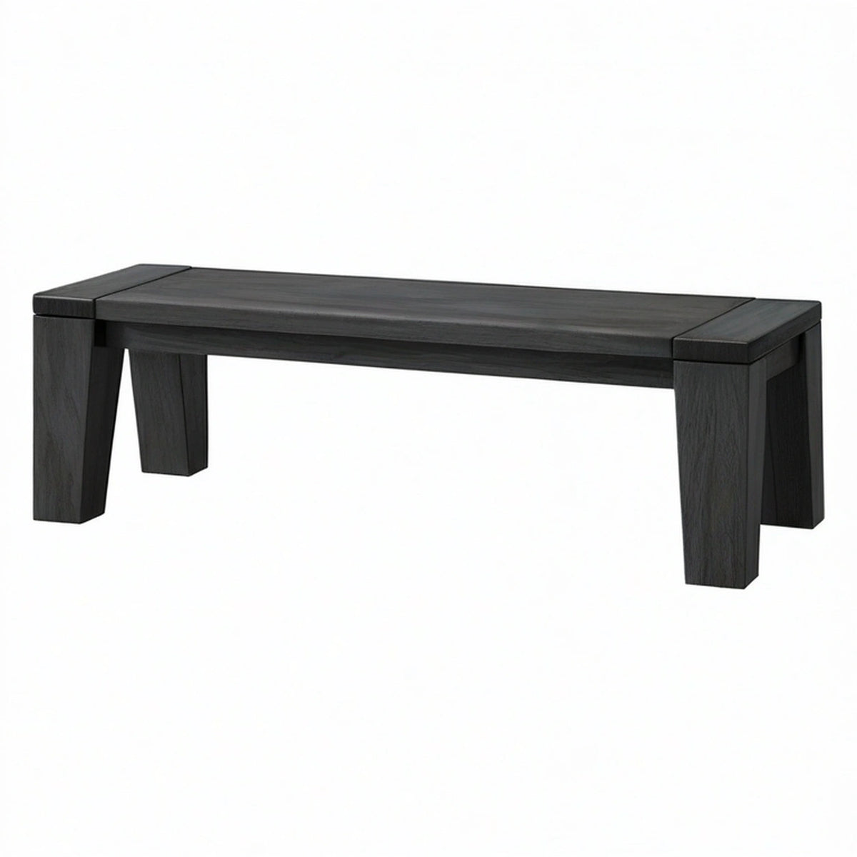 Banc en bois noir 120 x 35 x 45 cm - style contemporain