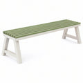 Banc de jardin 180 x 40 x 45 cm en bois vert et blanc à lattes