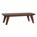Banc de jardin 120 x 40 x 45 cm en bois brun à lattes style contemporain