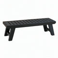 Banc 150 x 40 x 45 cm en bois noir pour entrée style rustique à lattes
