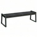 Banc de jardin 150 x 40 x 45 cm en bois et métal noir style industriel